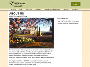 Friends of the Conservatory Page Template - About Us Page