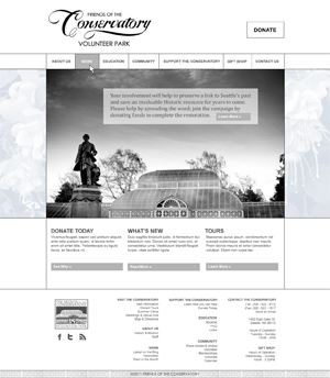 Friends of the Conservatory Visual Design 2 - Home Page