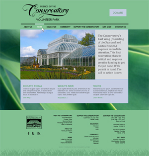 Friends of the Conservatory Visual Design 3 - Home Page